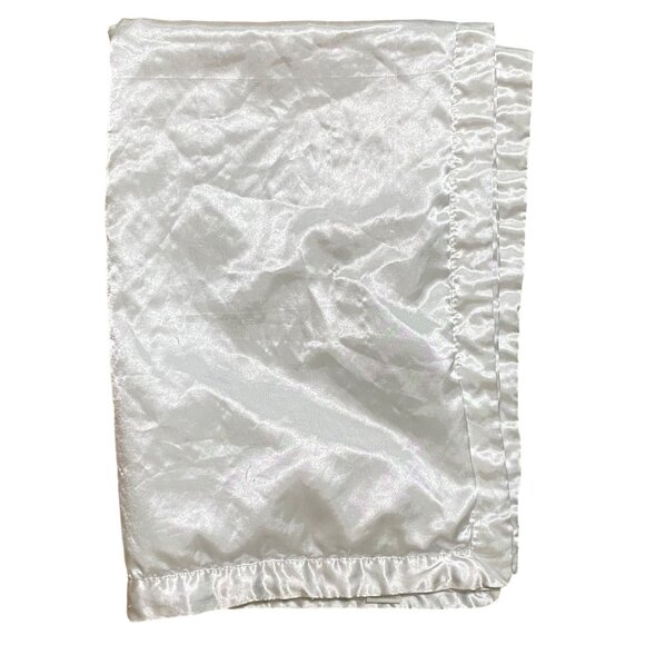Baby Starters White Blanket Soft Minky Dot and Satin 30x40 Elephant Moon Stars - Picture 4 of 9